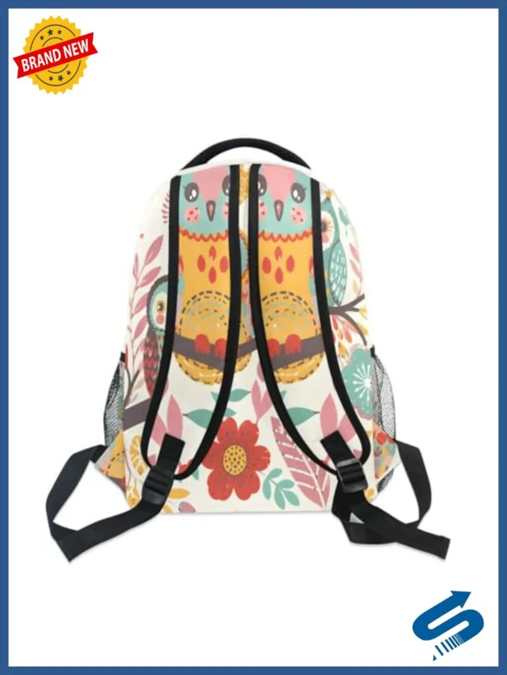 School Backpack Cute Owls on Branch Bookbag for Boys Girls Travel Bag
